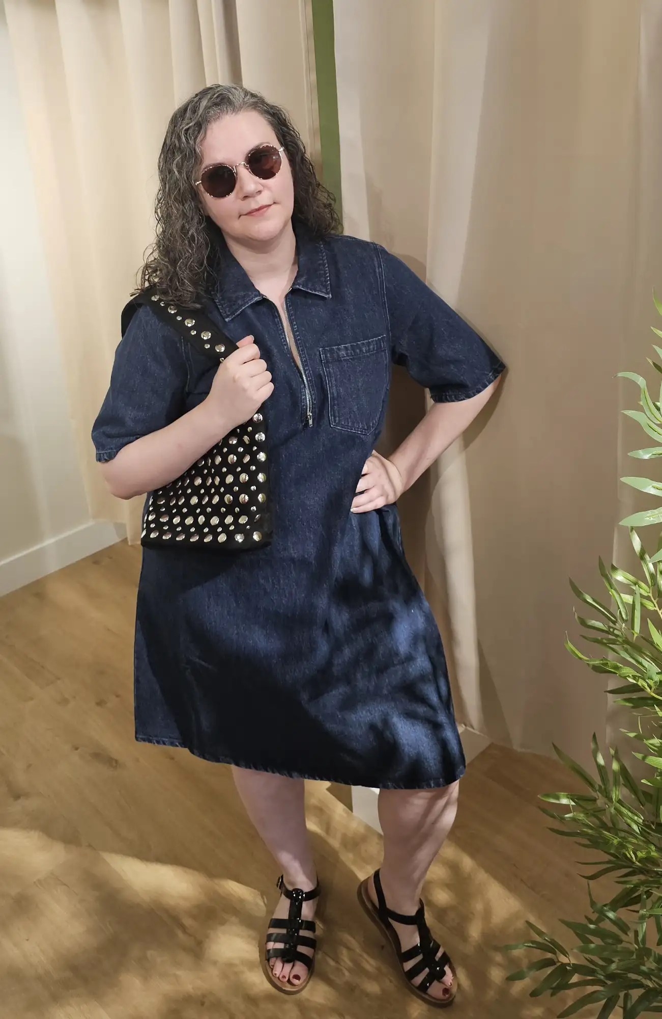 Robe en jean col chemise