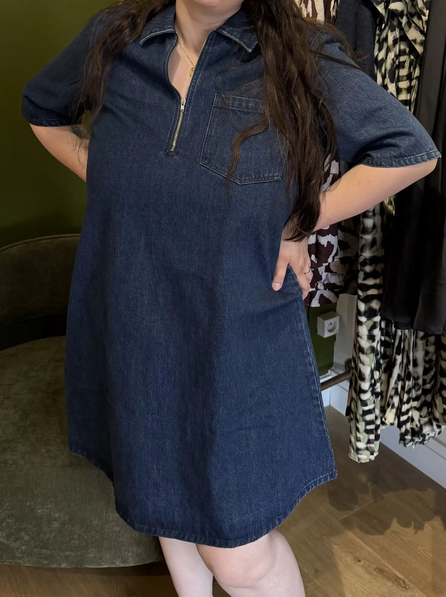 Robe en jean col chemise