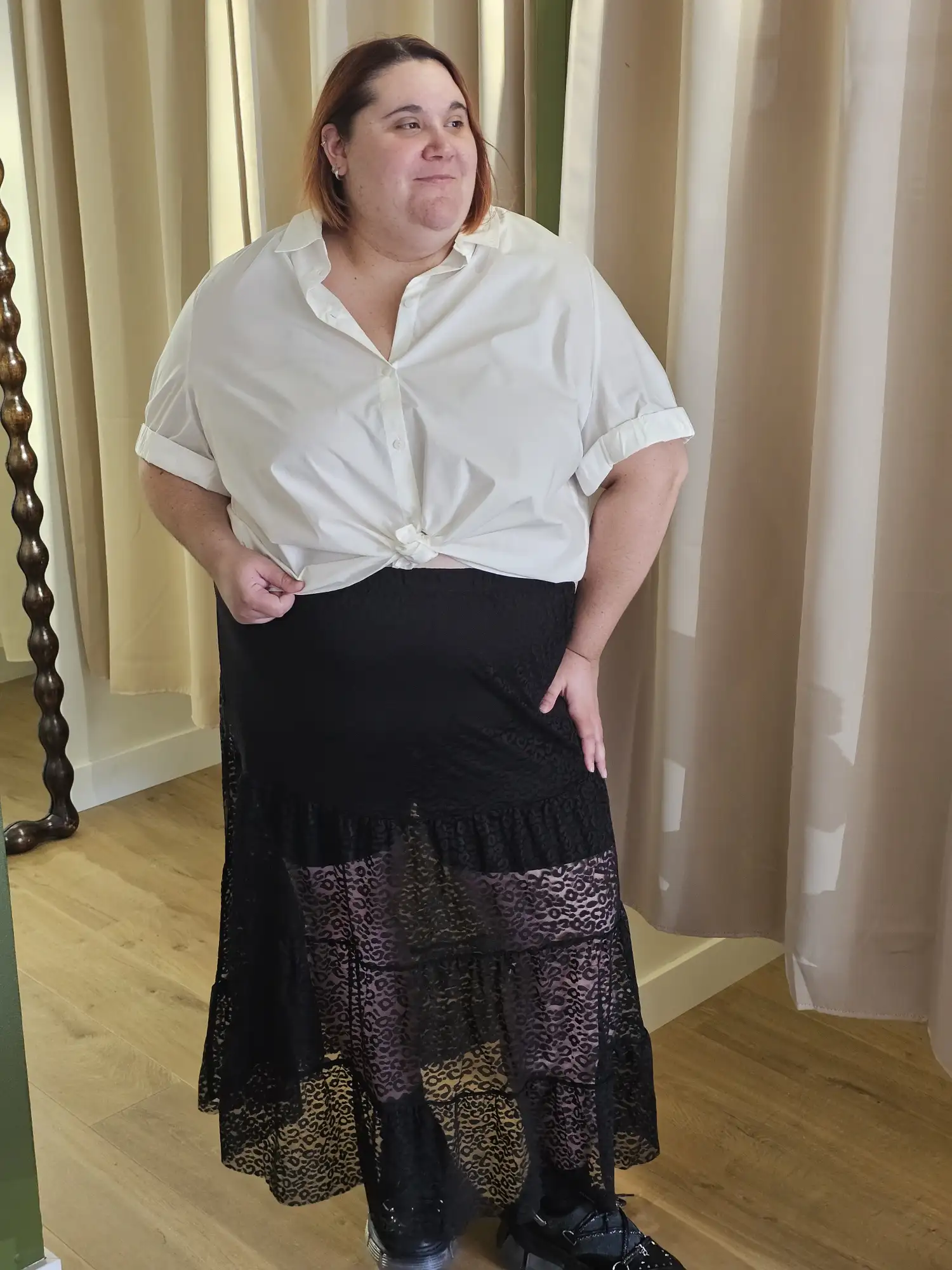 Jupe transparente léopard noire