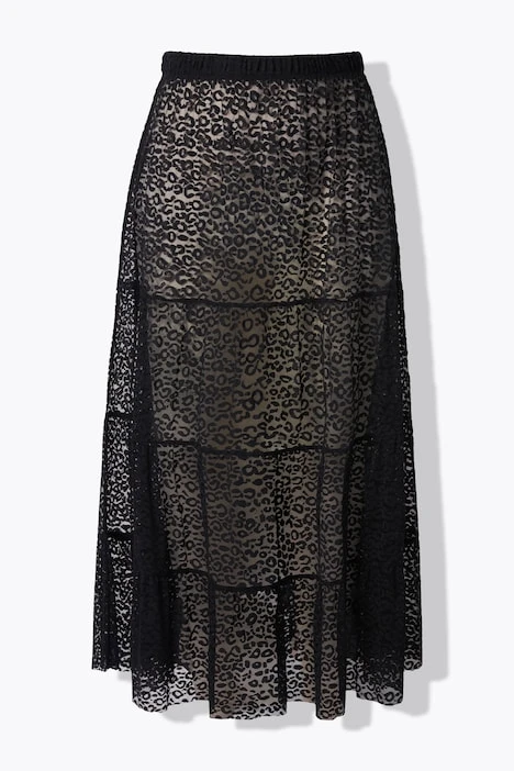 Jupe transparente léopard noire