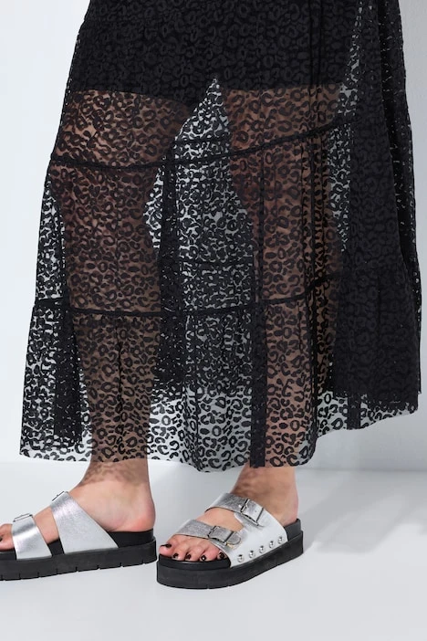 Jupe transparente léopard noire
