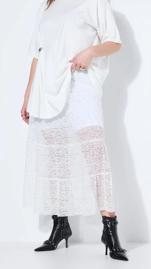 Jupe transparente léopard blanche