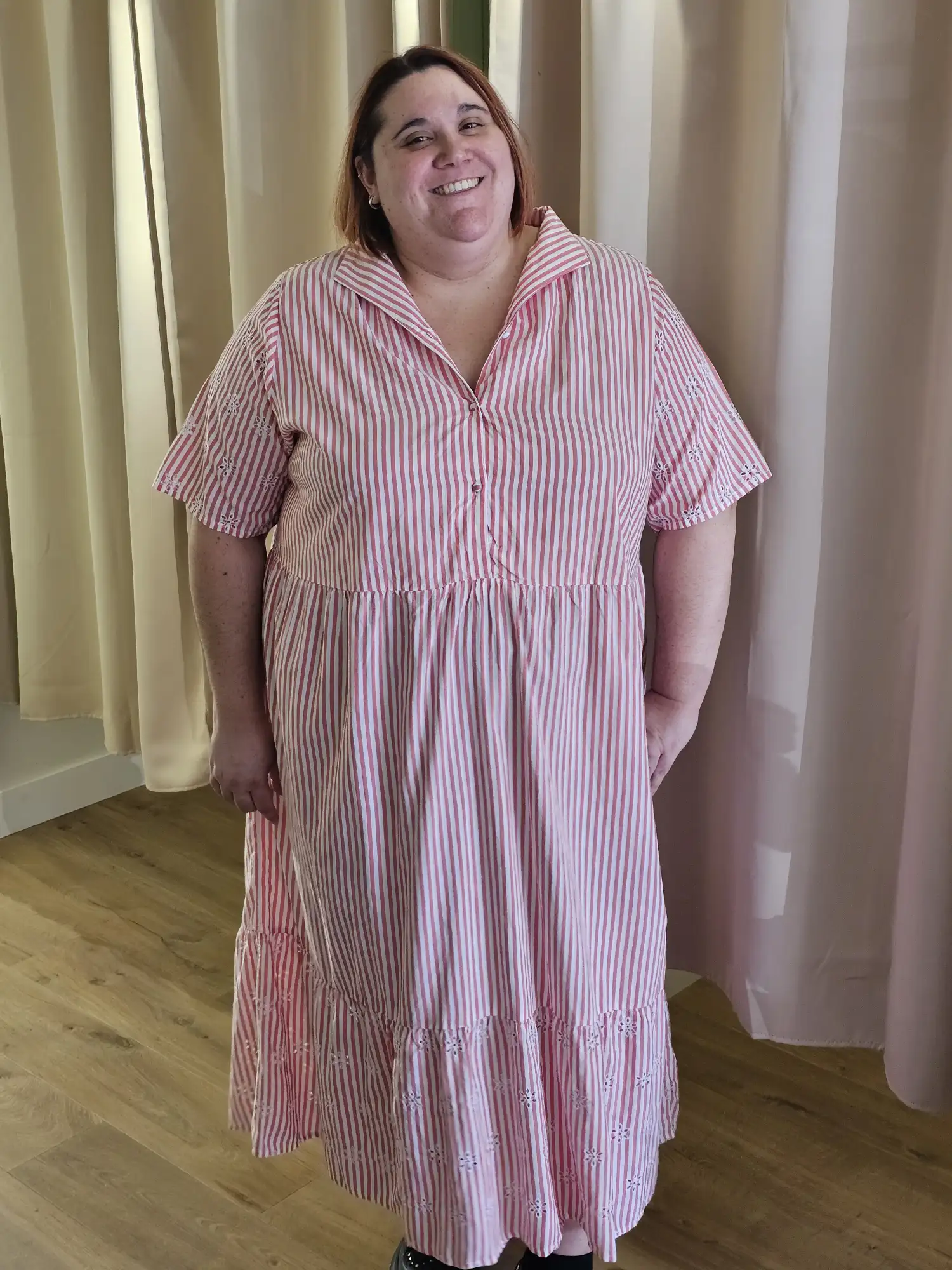 Robe longue rayée