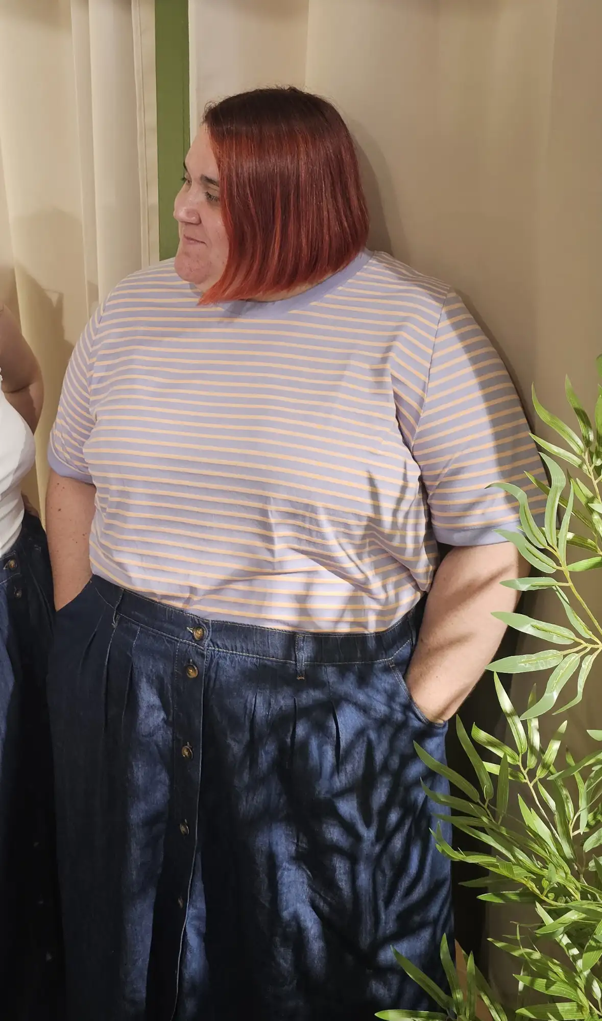 T-shirt rayé lilas