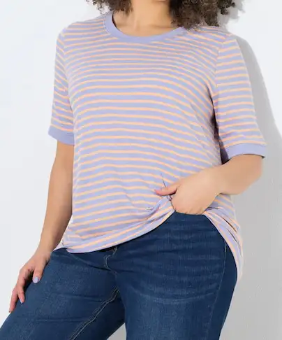 T-shirt rayé lilas