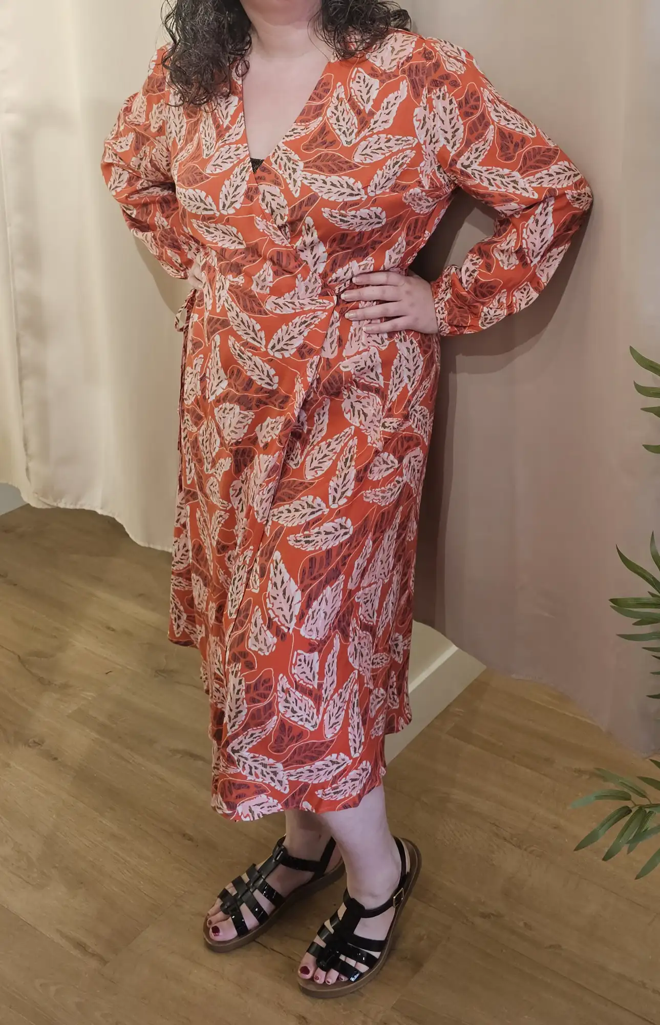Robe longue feuillage
