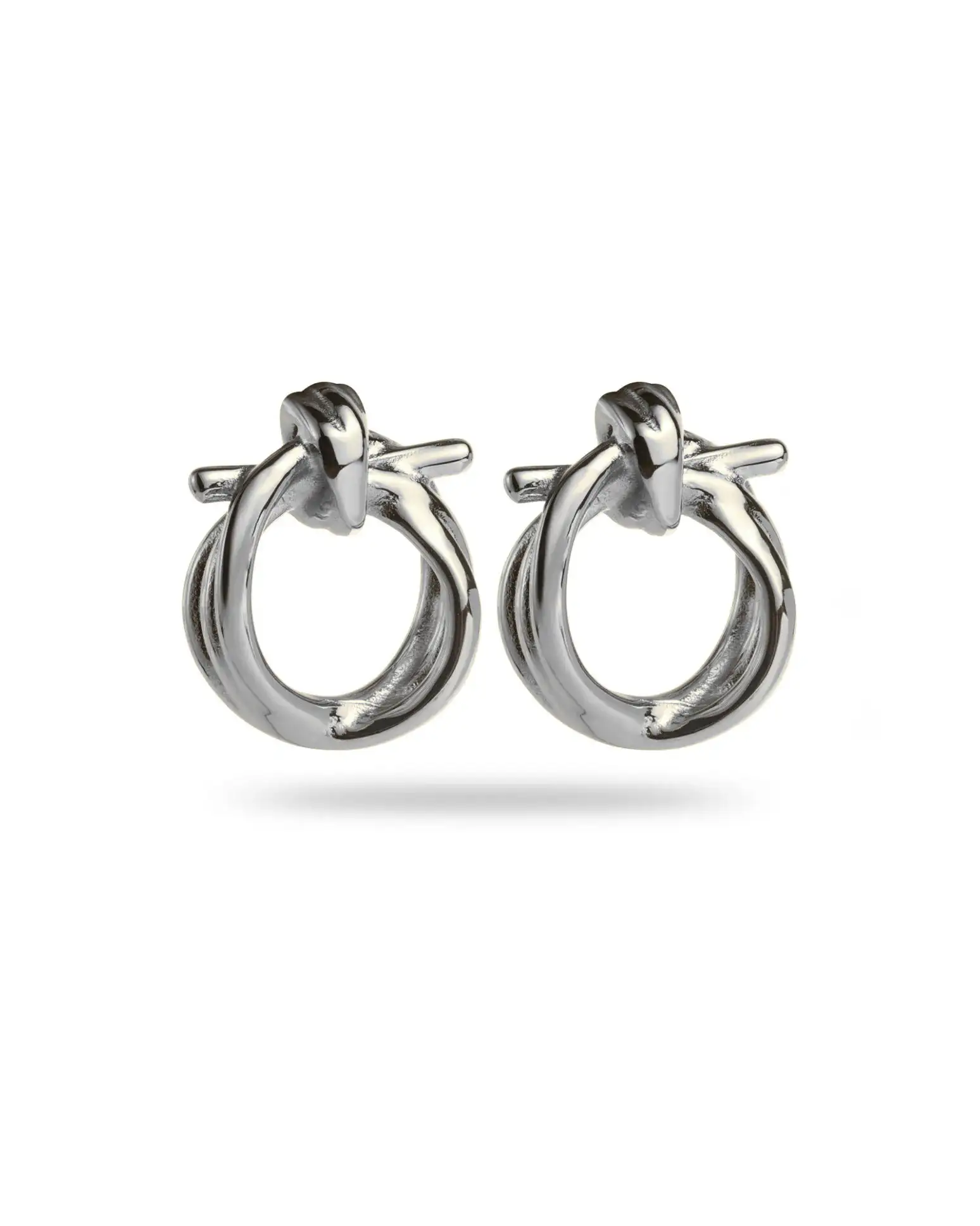 Boucles d'oreilles anneaux enlacés