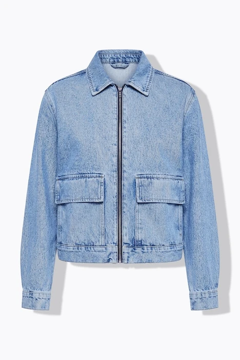 Veste en jean col chemise