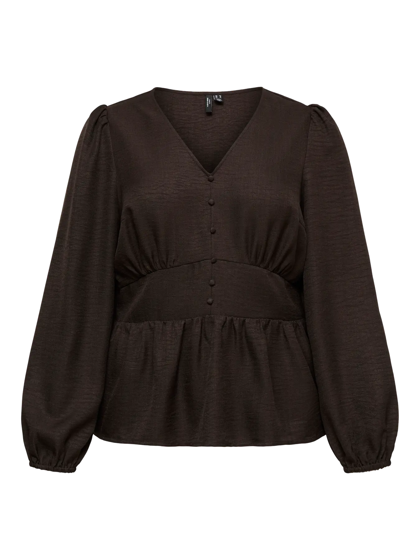 Blouse peplum marron
