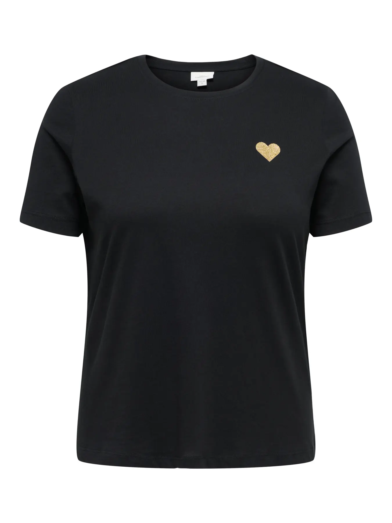 T-shirt noir cœur doré