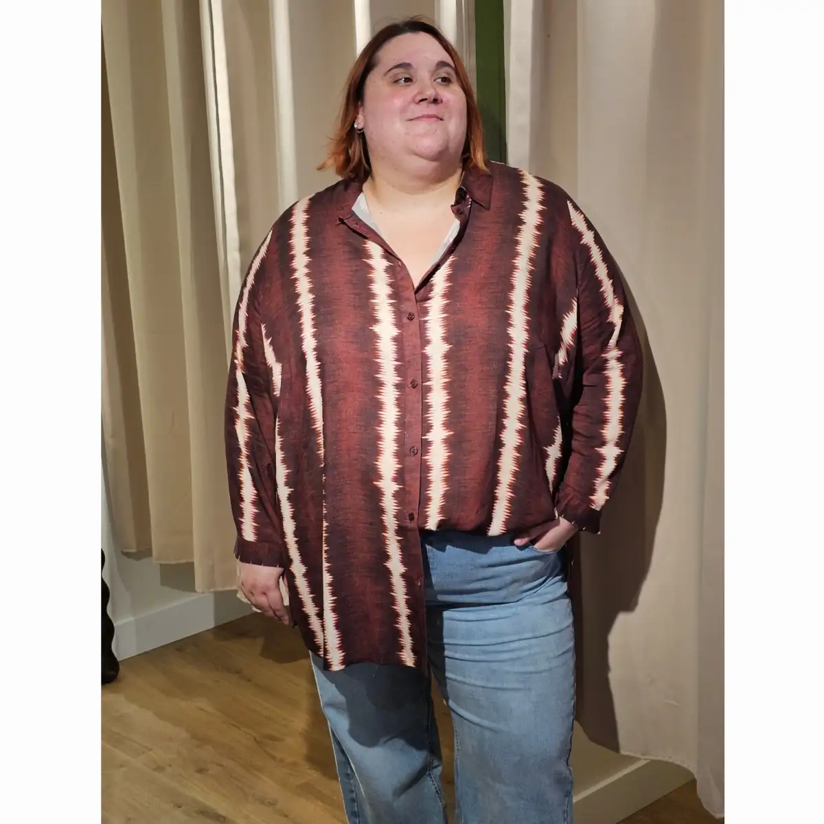 Chemise ondes marron