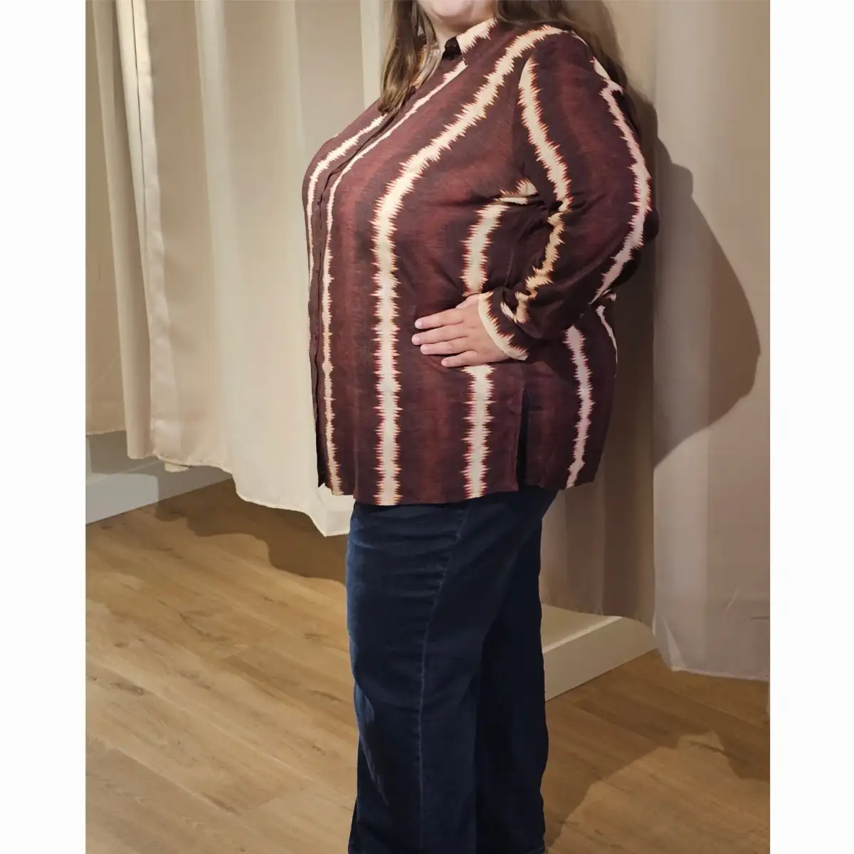 Chemise ondes marron