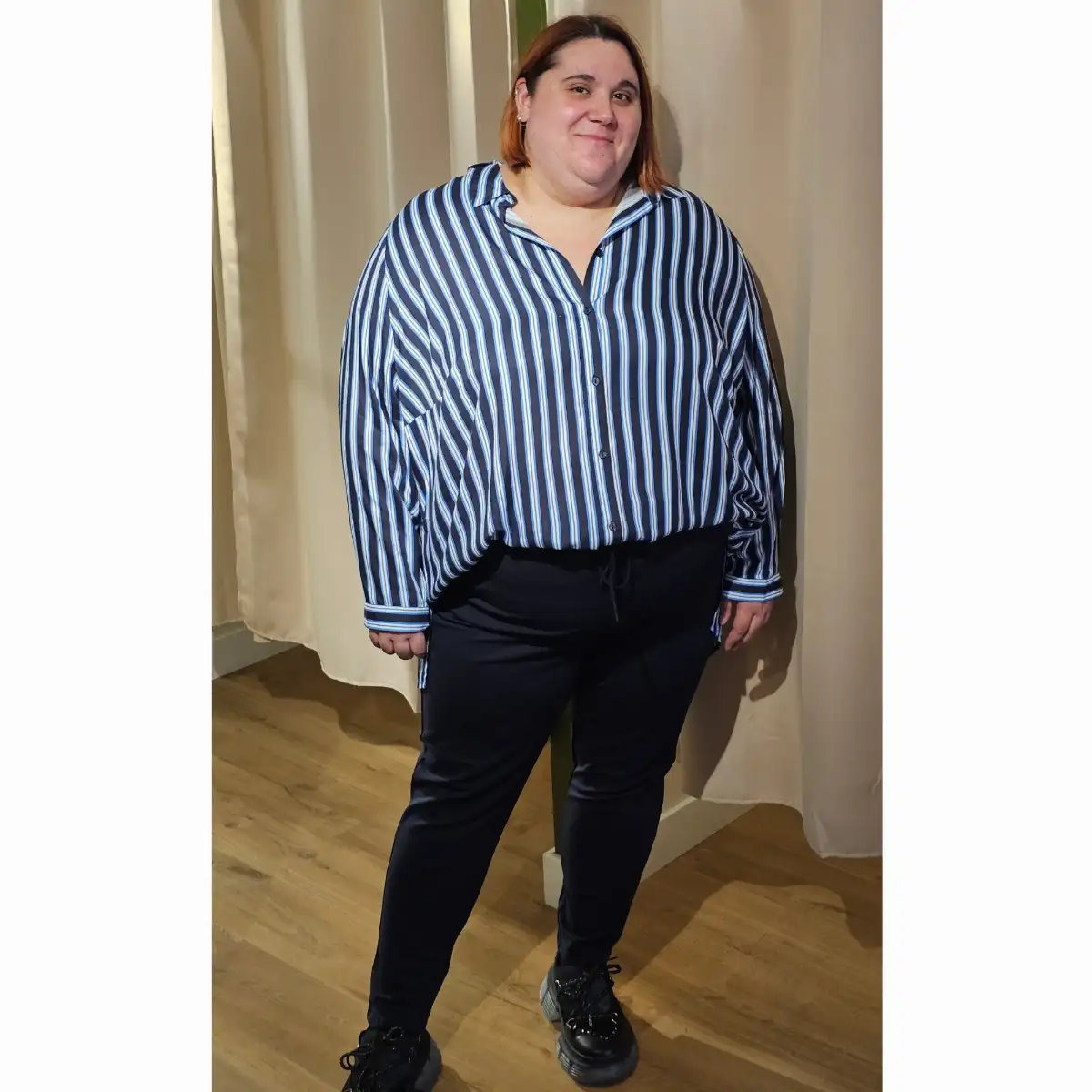 Chemise rayée bleue