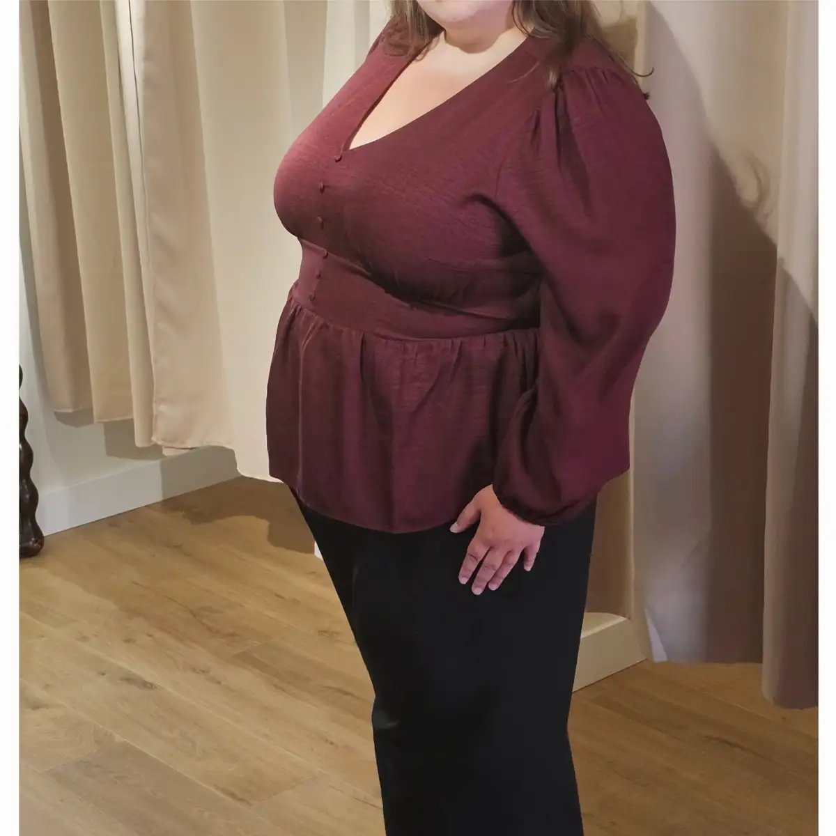 Blouse peplum bordeaux