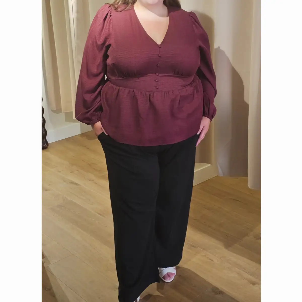Blouse peplum bordeaux