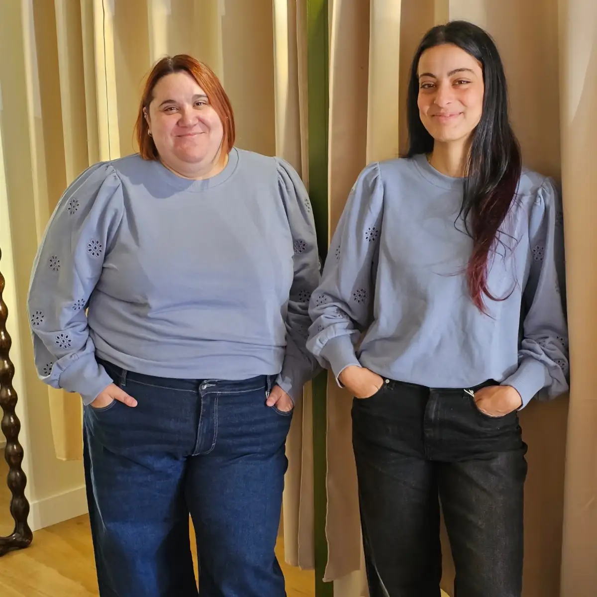 Sweat broderies ajourées florales